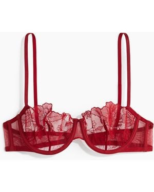 H&M Bestickter Balconette-BH - Rot
