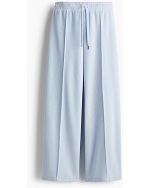 H&M Wijde Velours joggers - Blauw