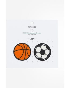 H&M 2er-Pack Aufbügelflicken mit Sportmotiv - Weiß