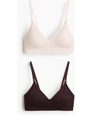 H&M MAMA 2er-Pack Wattierte Still-BHs Seamless - Weiß