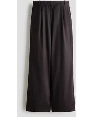 H&M Weite, elegante Hose aus Leinengemisch - Schwarz