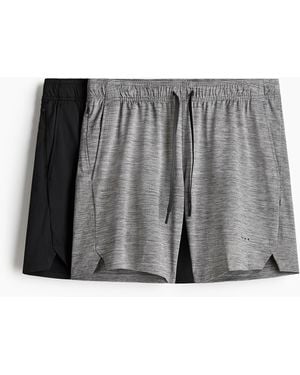 H&M 2er-Pack Sportshorts mit DryMove - Schwarz