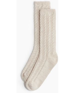H&M Socken mit Zopfmuster - Weiß