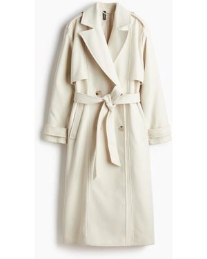 H&M Trenchcoat aus angerautem Twill - Weiß