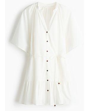 H&M Overhemdjurk Met Strikceintuur - Wit