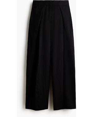 H&M Crinklebroek Met Overslag - Zwart