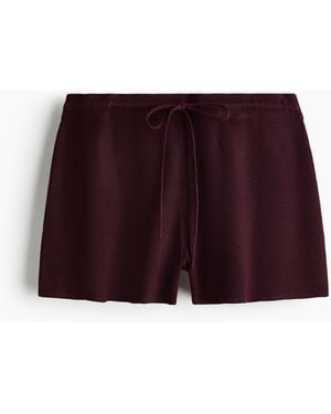H&M Fine-knit Drawstring Shorts - Rood