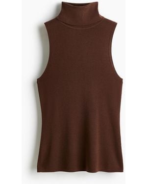 H&M Wolltop mit Rollkragen - Braun