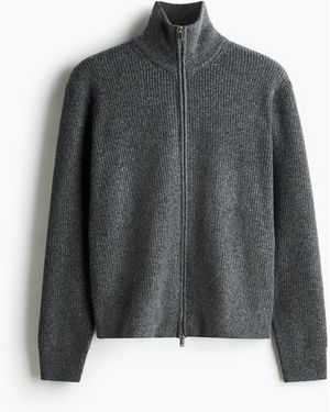 H&M Cardigan mit Zipper in Regular Fit - Grau