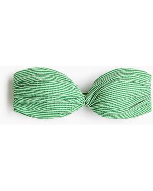H&M Wattiertes Bandeau-Bikinitop - Grün
