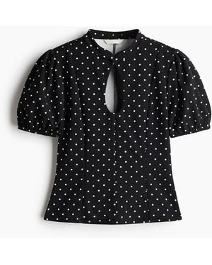 H&M Top Met Splitje Van Punta Di Roma - Zwart