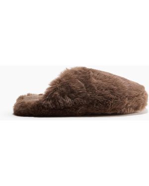 H&M Flauschige Hausschuhe - Braun