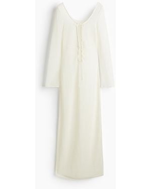 H&M Strandkleid aus lockerem Strick - Weiß