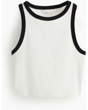 H&M Cropped Tanktop - Schwarz