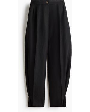 H&M Hose aus Leinengemisch mit Balloon Leg - Schwarz