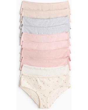 H&M Set Van 10 Katoenen Slips - Roze