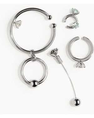 H&M 4er-Pack Earcuffs und Ohrring - Mettallic