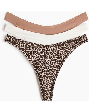 H&M 3er-Pack Tangas aus Mikrofaser - Natur