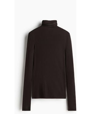 H&M Turtleneck-Shirt aus Pima-Baumwolle - Schwarz