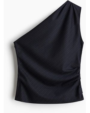 H&M One-Shoulder-Top - Blau