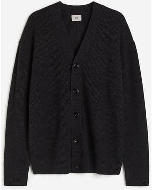 H&M Wollcardigan in Loose Fit - Schwarz