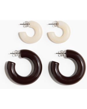H&M 2 Paar Hoop-Ohrringe - Schwarz