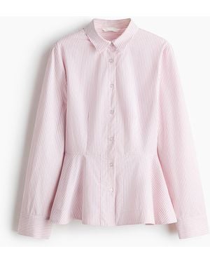 H&M Peplumbluse aus Baumwolle - Pink
