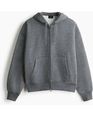H&M Oversized Hoodiejacke mit Zipper - Grau