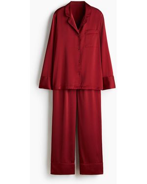 H&M Satinpyjama - Rot