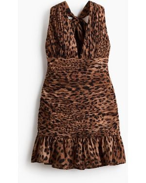 H&M Drapiertes Kleid mit Schaldetail - Braun