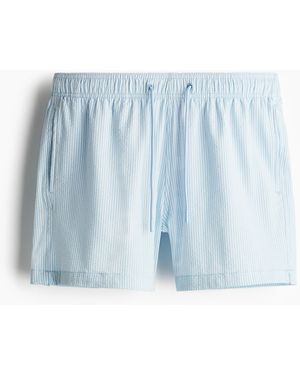 H&M Badeshorts aus Seersucker - Blau