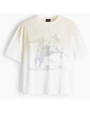 H&M T-Shirt in Oversized Fit - Weiß
