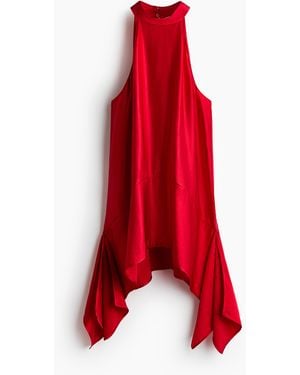 H&M Satintop mit Drapierungen - Rot