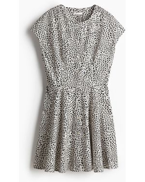 H&M Katoenen Doorknoopjurk - Grijs