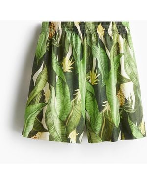 H&M Gemusterte Pull-on-Shorts - Grün