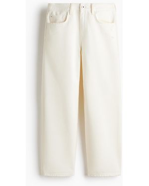 H&M Barrel Leg Low Waist Ankle Jeans - Wit