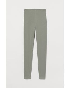 H&M Legging Van Katoenen Tricot - Grijs