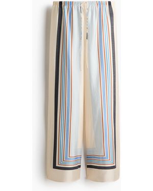 H&M Wijde Broek Met Drawstring - Wit