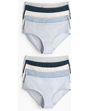 H&M Set Van 10 Katoenen Slips - Blauw