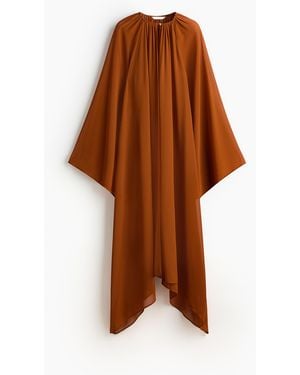 H&M Kaftan aus Chiffon mit Raffungen - Braun
