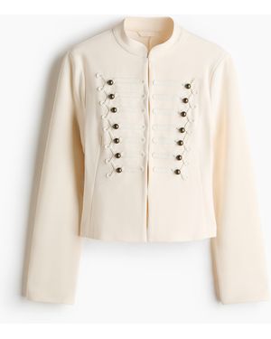 H&M Blazer Van Licht Onregelmatig Tricot - Naturel