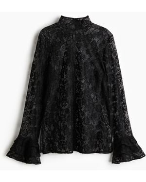 H&M Spitzenbluse - Schwarz