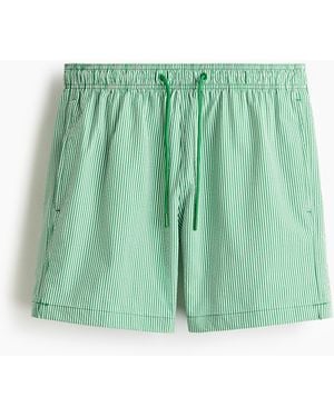 H&M Badeshorts aus Seersucker - Grün
