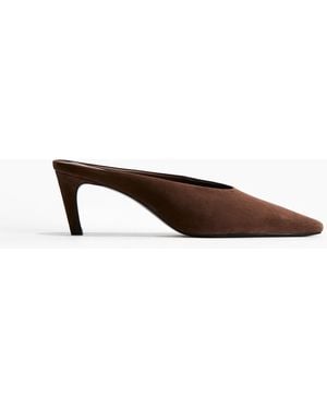 H&M Spitze Mules aus Veloursleder - Weiß