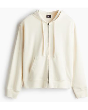H&M Hoodiejacke in Loose Fit - Weiß