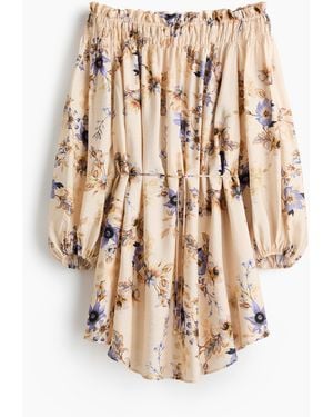 H&M Off-Shoulder-Kleid in Oversize - Natur