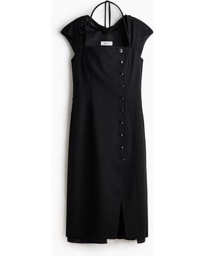 H&M Kurzarmkleid aus Wollgemisch - Schwarz