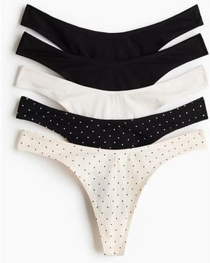 H&M 5er-Pack Baumwolltangas - Schwarz