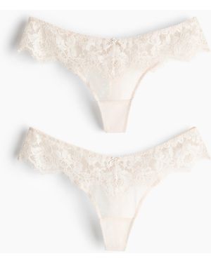H&M 2er-Pack Tangas aus Spitze - Weiß