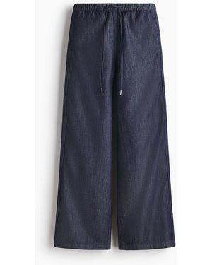 H&M Denim Broek Met Drawstring - Blauw